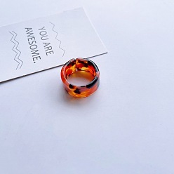 11# single Adjustable Acrylic Marble Pattern Couple Rings for Women, Light Luxury Design