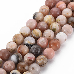 Pink Opal Natural Pink Opal Beads Strands, Grade AB, Round, 8~9mm, Hole: 1mm, about 45~48pcs/strand, 15.7 inch