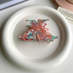 Светло-Вишневый Заколки-когти из ацетата целлюлозы в форме бабочки, аксессуары для волос для женщин и девочек, светло-вишневый, 100x50 мм