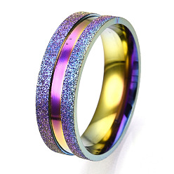 Rainbow Color 201 рифленое кольцо из нержавеющей стали для мужчин и женщин, Радуга цветов, размер США 14 (23 мм), широк: 8 мм