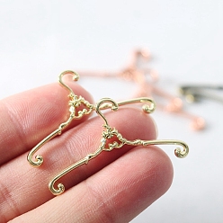 Golden Alloy Doll Clothes Hangers, for Doll Clothing Outfits Hanging Supplies, Golden, 20x40mm