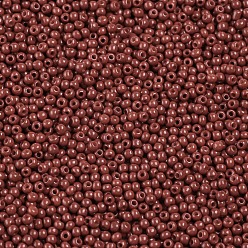 Brown FGB 6/0 Grade A Round Glass Seed Beads, Baking Paint, Brown, 4x3mm, Hole: 1mm, about 4500pcs/pound