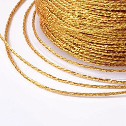 Goldenrod 9-Ply Metallic Thread, Embroidery Thread, for Jewelry Making, Round, Goldenrod, 0.6mm, about 36.09 Yards(33m)/Roll