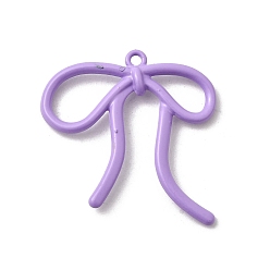 Лиловый Подвески из сплава аэрозольной краски, бантом, сирень, 33x35x5 мм, отверстие : 2 мм