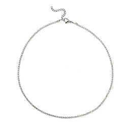 Platinum Crystal Rhinestone Tennis Necklace, Iron Link Chain Necklace, Platinum, 16.06 inch(40.8cm)