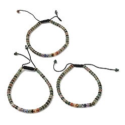 (RRHB277) Кристалл на подкладке из медово-бежевого цвета Регулируемые браслеты из натурального индийского агата и немагнитного гематита, унисекс., внутренний диаметр: 2.09~3.19 дюйм (5.3~8.1 см)