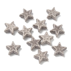 Gris Claro Cuentas de porcelana vintage hechas a mano, fantasía antigua porcelana esmaltada, estrella, gris claro, 11x12x4.5 mm, agujero: 1.5 mm