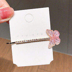 4# Light pink butterfly clip Drip Oil Butterfly Hair Clip Mori Duckbill Clip Edge Clip Headdress Liu Hai Clip Girl Hairpin Hair Accessories