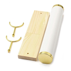 Белый Подставка для браслета из искусственной кожи Letaher T Bar, органайзер для деревянных украшений для браслетов, белые, готовое изделие: 30x7x12.5 см