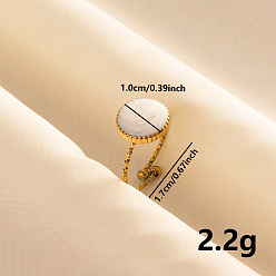 Белый 304 регулируемые кольца из нержавеющей стали, украшения для унисекс, белые, внутренний диаметр: 17 мм