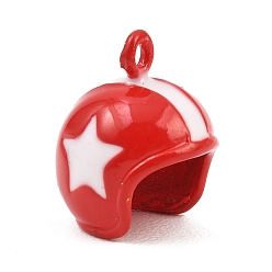 Красный Подвески из эмали и сплава, стойки покрытие, подвески на шлем, окрашеные, без кадмия, без никеля и без свинца, красные, 17x13.5x14.5 мм, отверстие : 1.6 мм