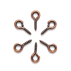 Red Copper Iron Peg Bails Pendants, For Half Drilled Beads, Red Copper, 10x5x1.2mm, Hole: 2.8mm