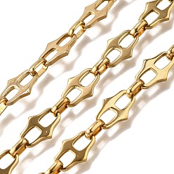 Настоящее золото 18K Ионное покрытие (ip) 304 звенья цепи из нержавеющей стали, несварные, реальный 18 k позолоченный, 13.5x8.5x1.4 мм