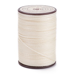 PapayaWhip Round Waxed Polyester Thread String, Micro Macrame Cord, Twisted Cord, for Leather Sewing Stitching, PapayaWhip, 0.8mm, about 54.68 Yards(50m)/Roll