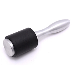Black Aluminum Alloy Leathercraft Hammer, with Nylon Hammer Head, Black, 185x49.5mm