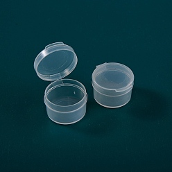 Clear Transparent Plastic Bead Containers, with Hinged Lids, Column, Clear, Inner Diameter: 1.5x2.5cm