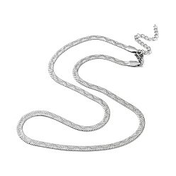 Stainless Steel Color 304 Stainless Steel Herringbone Chain Necklaces, Stainless Steel Color, 17.80 inch(45.2cm)