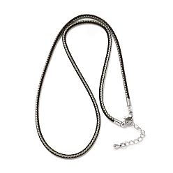 Темно-серый 2.5мм нейлоновый плетеный шнур для изготовления ожерелий, с латунными выводами и 304 застежками из лобстера из нержавеющей стали, долговечный, стойки покрытие, платина, темно-серый, 17.72 дюйм (45 см)