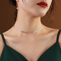P362 - Rose Gold Necklace 35+5cm Élégant collier de feuilles de blé et boucles d'oreilles en perles en acier titane plaqué or 14 carats