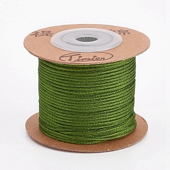 Dark Olive Green Nylon Cords, String Threads Cords, Round, Dark Olive Green, 1.5mm, about 27.34 yards(25m)/roll