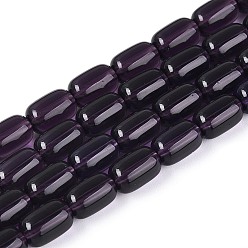 Индиго Прозрачные стеклянные бусины, баррель, индиговые, 9x6 мм, отверстие : 0.7~1 мм, около 42~44 шт / нитка, 14.57~15.75'' (37~40 см)