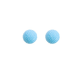 E1998-7/Sky Blue Ball 925 Silver Heart-shaped Stud Earrings - Minimalist Geometric Circle Earings, Cute and Stylish.