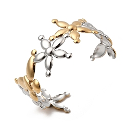 Золотой & Цвет Нержавеющей Стали 304 женские браслеты-манжеты из нержавеющей стали, бабочки и цветы, ионное покрытие (ip), золотые и нержавеющая сталь цвет, 1-1/4 дюйм (3.2 см), внутренний диаметр: 2-1/4 дюйм (5.7 см)