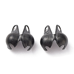 Черный 304 из нержавеющей стали советы шарик, Калотте заканчивается, крышка раскладушки, чёрные, 4.5x3 мм, отверстие : 1.2 мм, внутренний диаметр: 2 мм