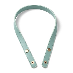 Turquoise PU Leather Bag Handles, with Iron Snap Button, Turquoise, 62x1.95x0.6cm