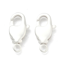 Матовый Серебристый Цвет Карабин-лобстеры, латунные, без кадмия и без свинца, стойки покрытие, долговечный, овальные, матовый серебристый цвет, 12x5x2.5 мм, отверстие : 1.3 мм