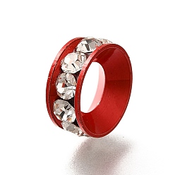 Красный Латунные бусины разделители для поставки стразов, без кадмия и без свинца, долговечный, стойки покрытие, кольцо, красные, 12.5x5 мм, отверстие : 6.5 мм