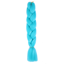Cyan Long Single Color Jumbo Braid Hair Extensions for African Style - High Temperature Synthetic Fiber