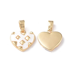 Real 18K Gold Plated Shell Heart Charms, with Brass Findings, Real 18K Gold Plated, 11.5x12.5x2mm, Hole: 2x4mm