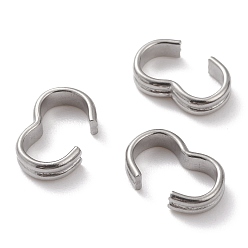 Stainless Steel Color 304 Stainless Steel Quick Link Connectors, Number 3 Shaped Clasps, Stainless Steel Color, 13x8x3mm, Inner Diameter: 11x6mm