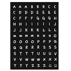 Black Alphabet Initial Letter A~Z PVC Plastic Self-Adhesive Stickers, Black, 140x100mm, Stickers: 9mm