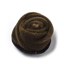 Camel Velvet Cloth Fabric Cabochons, Rose Flower, Camel, 23~24x16mm