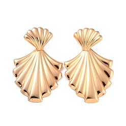 Light Gold Shell Shape Iron Stud Earrings for Girl Women, Light Gold, 56mm, Pin: 0.8mm