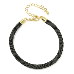 Темно-серый 4.5 изготовление браслета из круглого нейлонового шнура миланского диаметра 202мм, с латунными выводами и 6.85 застежками из лобстера из нержавеющей стали, золотые, долговечный, стойки покрытие, темно-серый, 17.4 дюйм ({2} см)