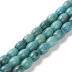 Light Sea Green Natural Dolomite Beads Strands, Dyed, Rice, Light Sea Green, 5.5~6x4.5mm, Hole: 1mm, about 68~69pcs/strand, 15.94~16.22 inch(40.5~41.2cm)