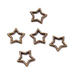Antique Bronze Zinc Alloy Links, Open Back Bezel, For DIY UV Resin, Epoxy Resin, Pressed Flower Jewelry, Star, Antique Bronze, 9x9.5x1mm, Hole: 5mm
