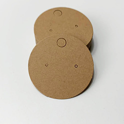 Round Kraft Paper Earring Display Cards, Jewelry Display Cards, Round, 4cm, 100pcs/bag