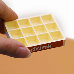 Желтый Пластиковый поднос для напитков мини-модель, аксессуары для кукольного домика с микро-ландшафтом, притворяясь опорными украшениями, желтые, 58x44x10 мм