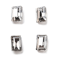 Хрустальная Сатина K 9 кабошоны из стеклянного страза, задние и задние, прямоугольные, кристалл сатин, 4x2.7x2 мм