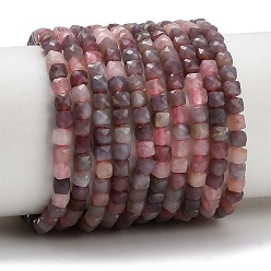 Турмалин Нити натуральных фиолетовых турмалиновых бусин, кубические, граненые, 4x4x4 мм, отверстие : 0.9 мм, около 101 шт / нитка, 15.94'' (40.5 см)