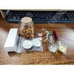 Коричневый Наборы для изготовления альбомов своими руками, включая стеклянную бутылку, латунные сургучные печати и деревянные ручки, частицы сургуча, свеча и плавильная ложка из нержавеющей стали, коричневые, 137 шт / комплект