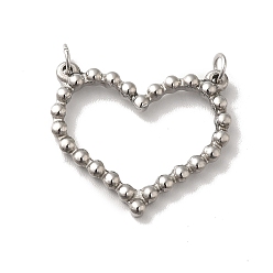 Stainless Steel Color 304 Stainless Steel Connector Charms, Heart Outline Links, with Jump Rings, Stainless Steel Color, 22x20x2mm, Hole: 3mm