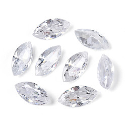 Прозрачный Подвески из кубического циркония в виде конского глаза, граненые, прозрачные, 14x7x4 мм, отверстие : 1 мм