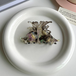 Черный Заколки-когти из ацетата целлюлозы в форме бабочки, аксессуары для волос для женщин и девочек, чёрные, 100x50 мм