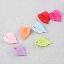 Mixed Color Transparent Acrylic Pendants, Frosted, Leaf, Mixed Color, 20.5x14x2mm, Hole: 2mm, about 1923pcs/500g