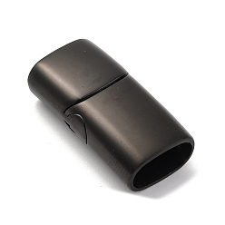 Черный Ионное покрытие (ip) 304 магнитные застежки из нержавеющей стали с приклеиваемыми концами, матовая поверхность, прямоугольные, чёрные, 29x14x8 мм, отверстие : 6x12 мм